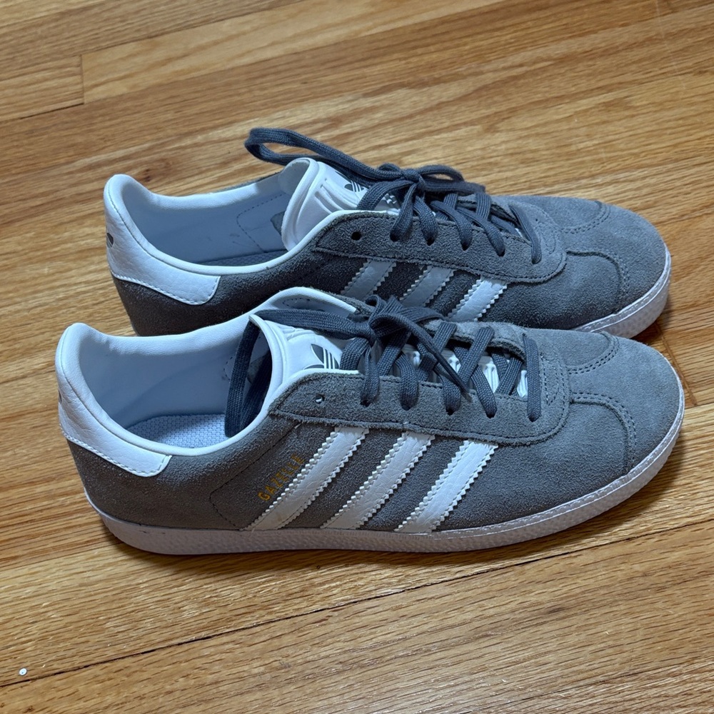 Adidas Gazelle Suede Gray and White Sneakers
